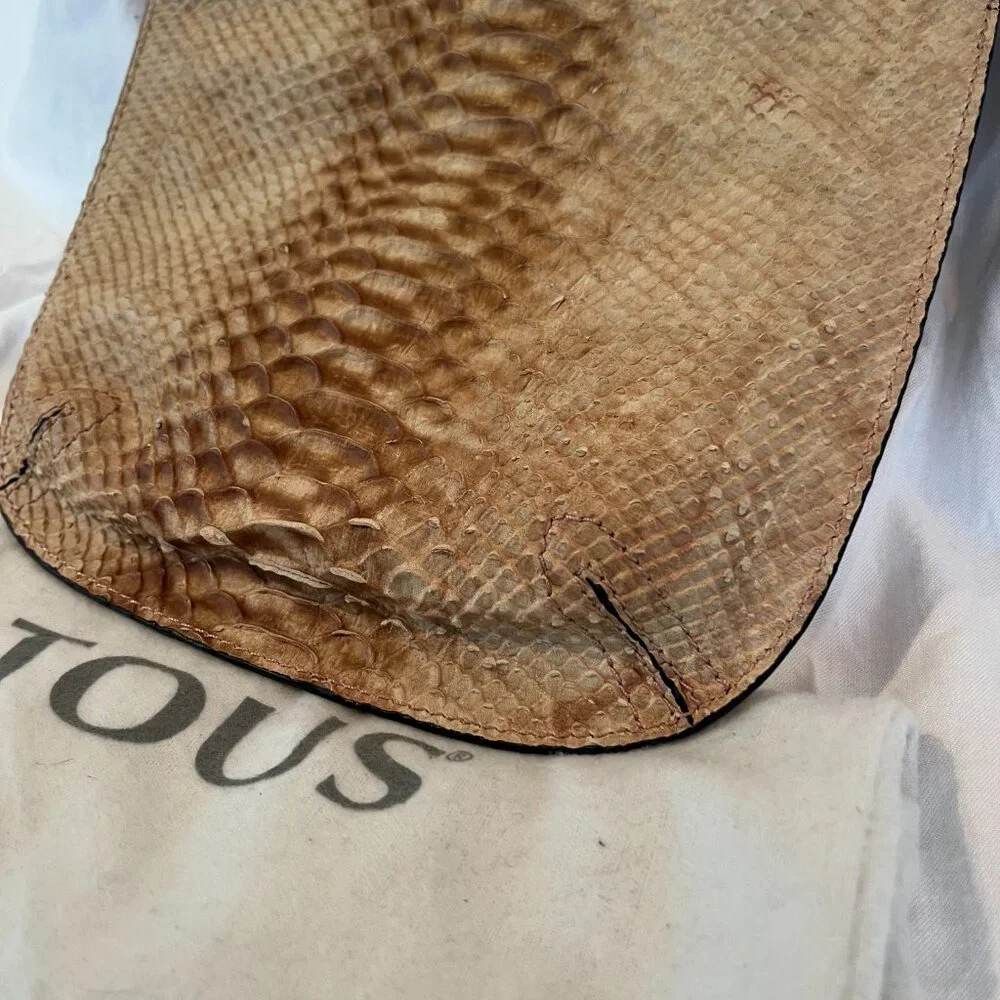 TOUS -- Python Crossbody Bag -- Gold Chain -- Animal Print -- Dust Bag - Picture 5 of 10